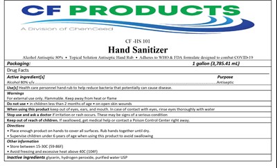 3785.41 mL Label (Cf Hand Sanitizer Label 1a)